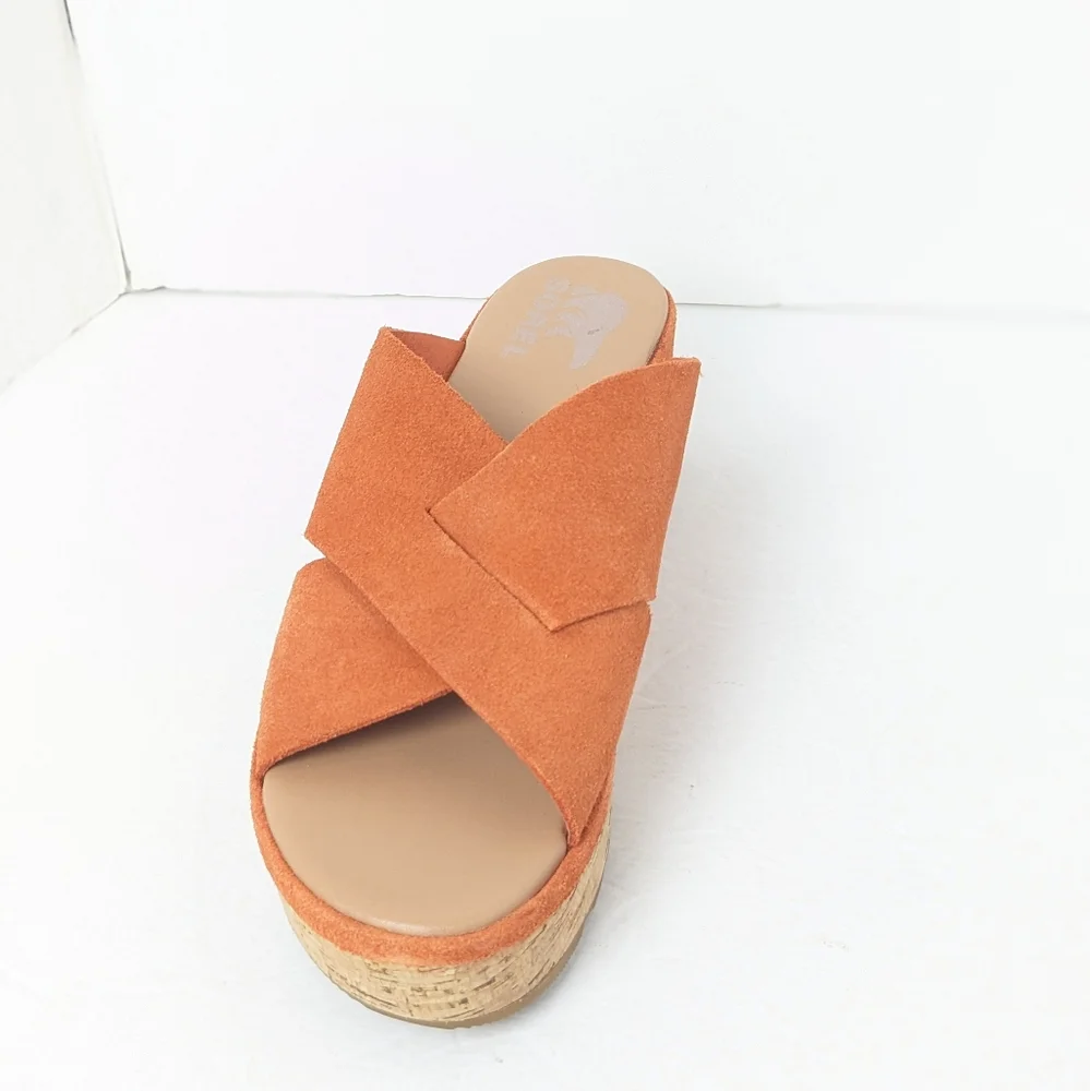 Sorel Orange Suede Cameron Sandals - Picture 3 of 16